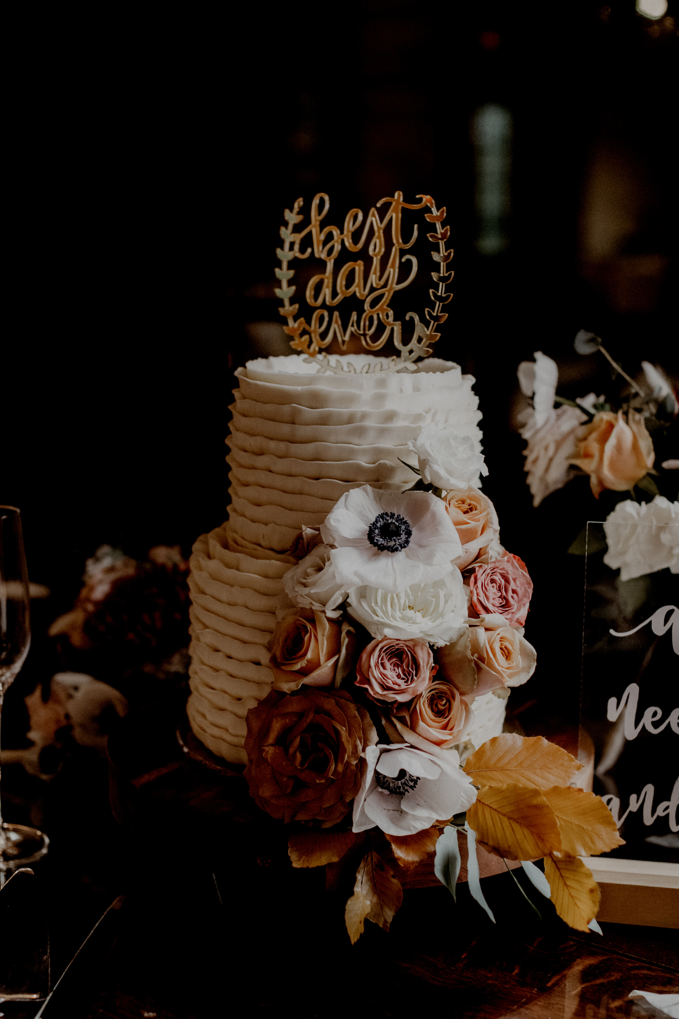 Close-Up Shot of a Wedding Cake